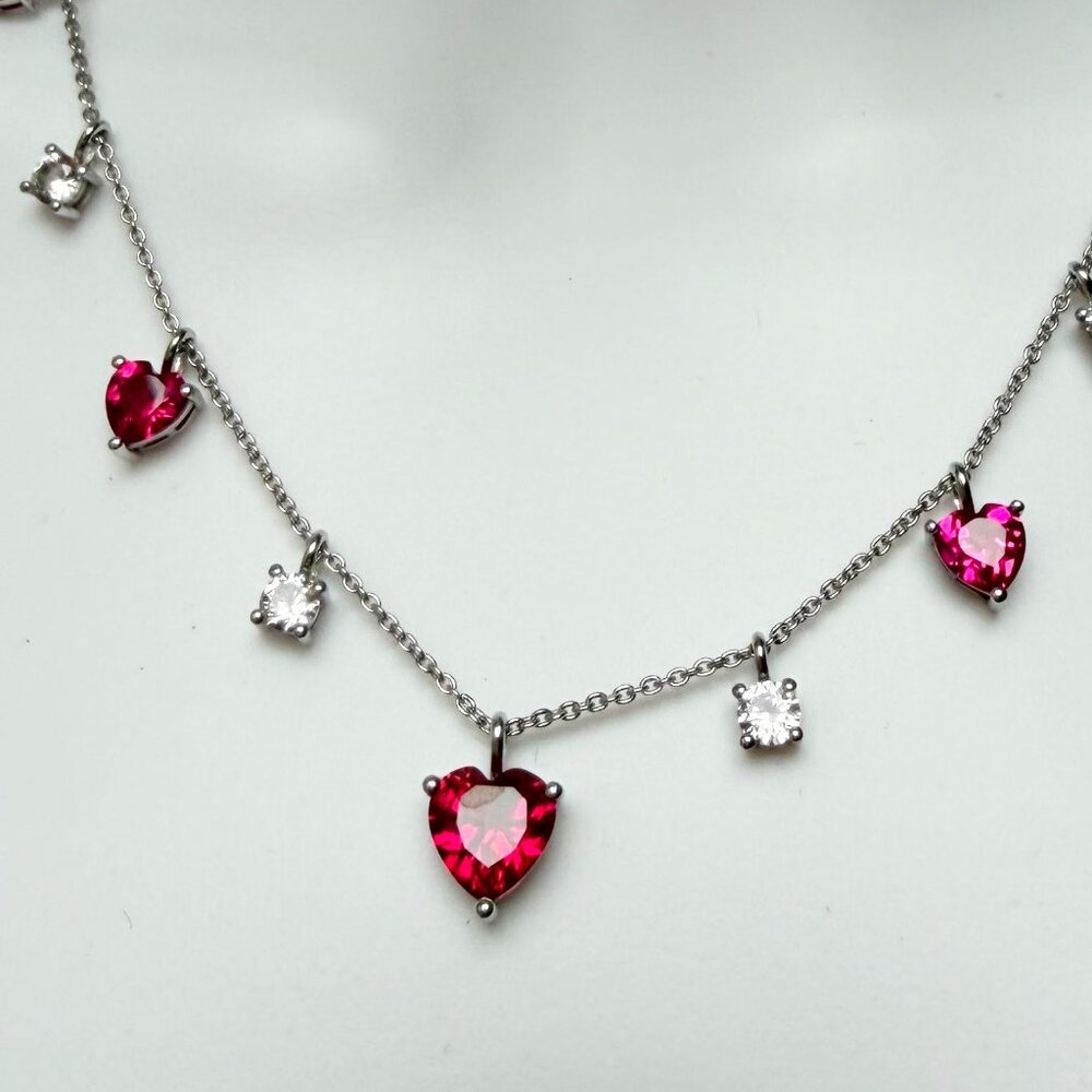 Beautiful Created Ruby & Created White Sapphire H… - image 4